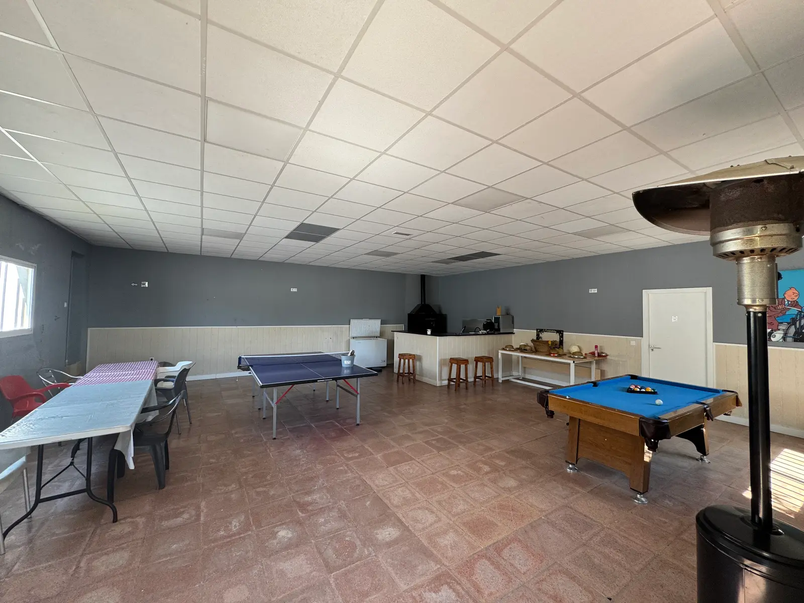 Sala de juegos con billar y ping-pong